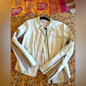 Free People Vegan Leather Bomber Jacket.  Dusty Rose- size 12.